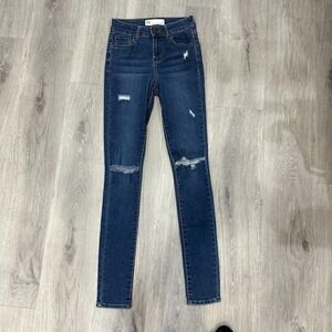 RSQ Jeans Women's 0 Blue Manhattan High Rise Distressed Skinny